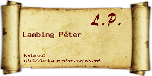 Lambing Péter névjegykártya