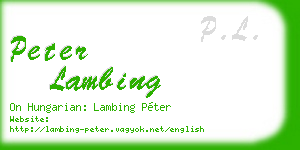 peter lambing business card